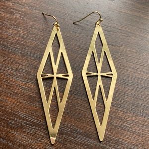 Gold Triangular Dangle Earrings